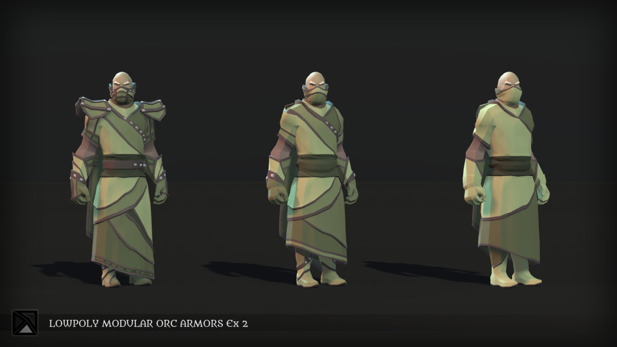 Low Poly Orcs Modular Armors Ex2 - LOWPOLY MEDIEVAL FANTASY SERIES