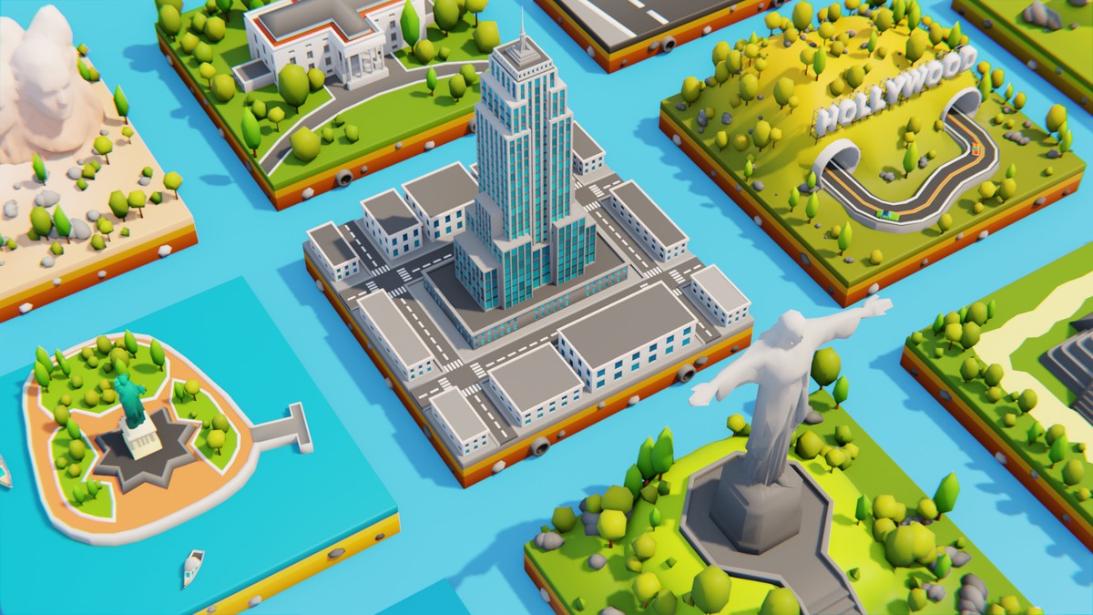 Low Poly N&S America LandMarks by IGS
