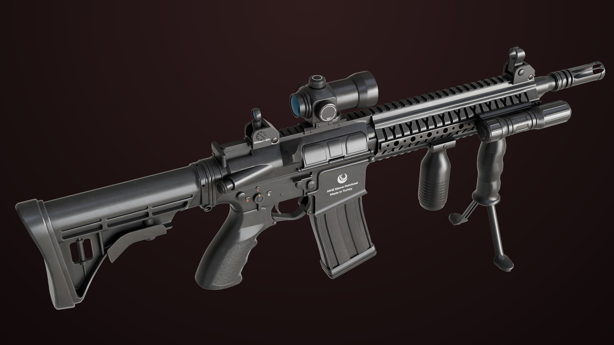 Machine Gun 17 Black URP HDRP Textures