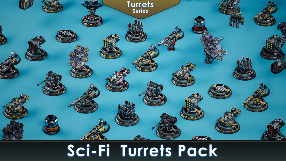 Sci-Fi Turrets pack 1