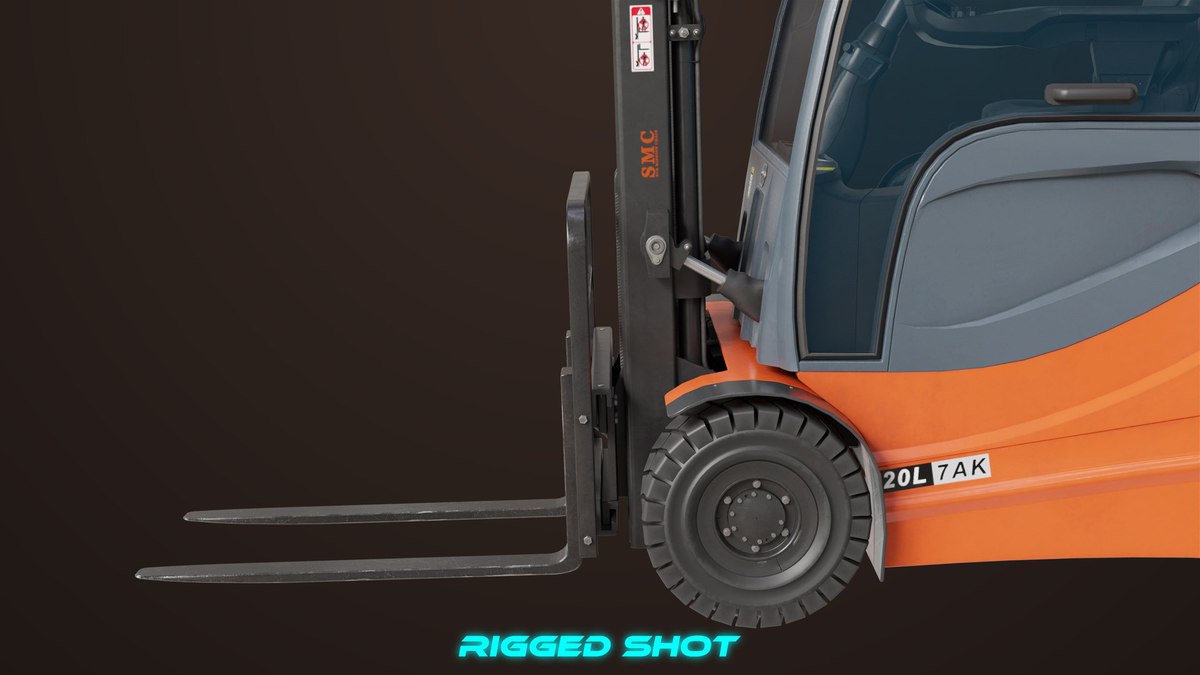 Forklift Truck 01 Orange URP HDRP Textures