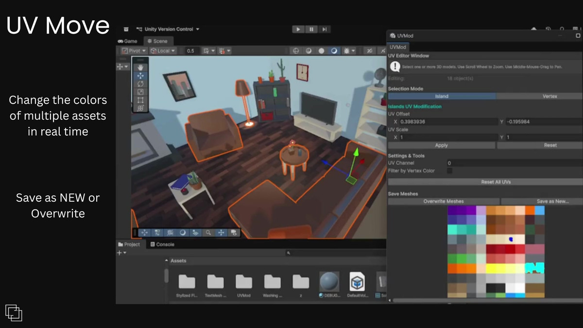 UVMod - UV Move & 3D Model Recolor Tool