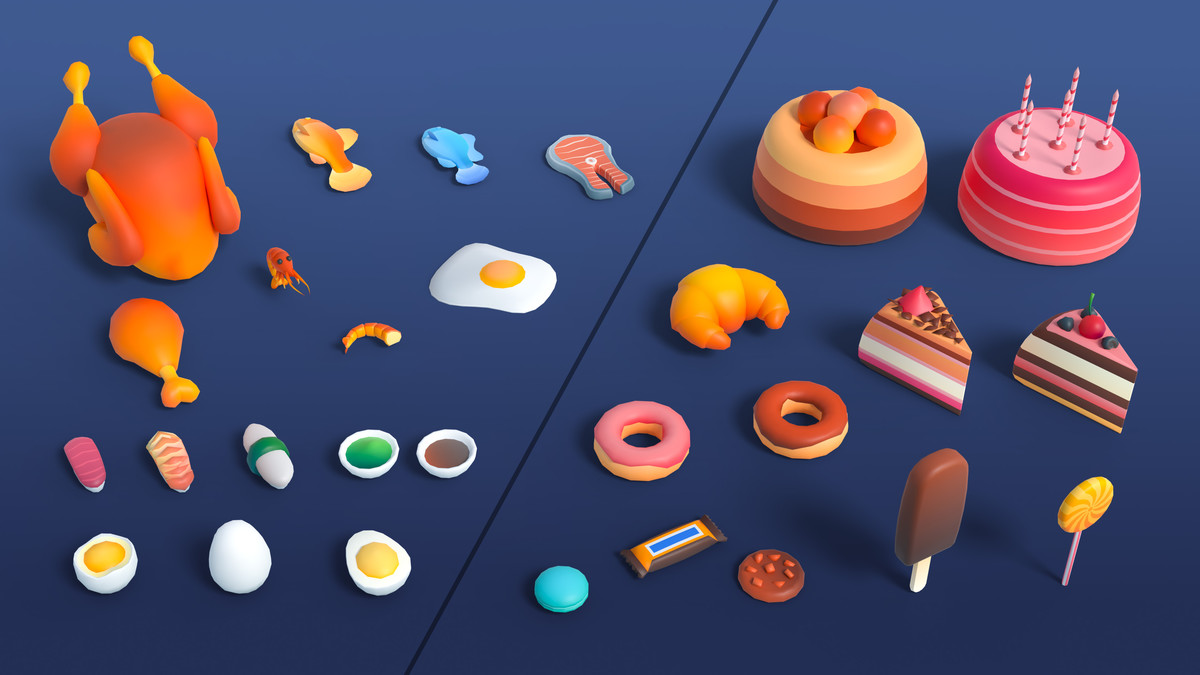 Food Mini - Low Poly 3D Models Pack