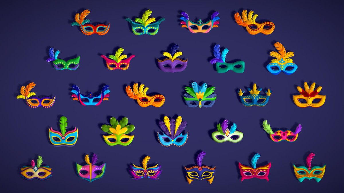65+ Carnival Feather Mask Mega Pack - Kids Party Masks - Stylized Costume Masks