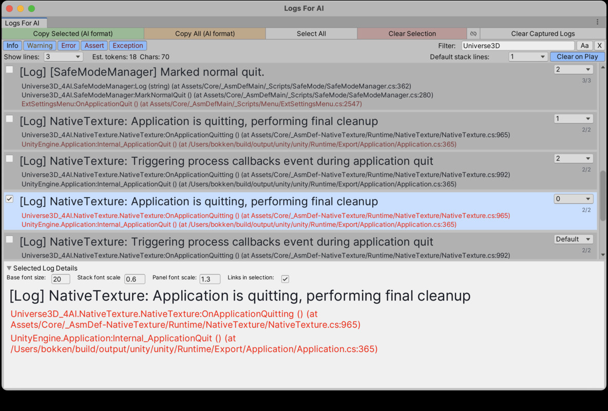 Logs for AI