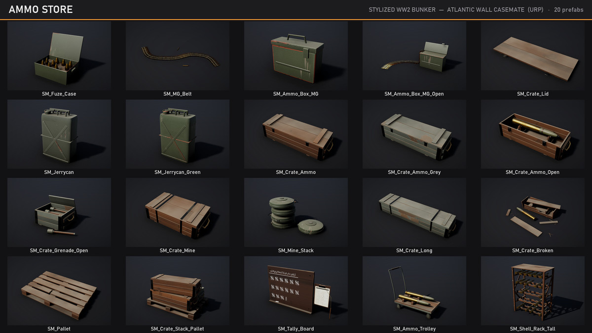 Stylized WW2 Bunker: Atlantic Wall Casemate | Modular Military Environment Kit