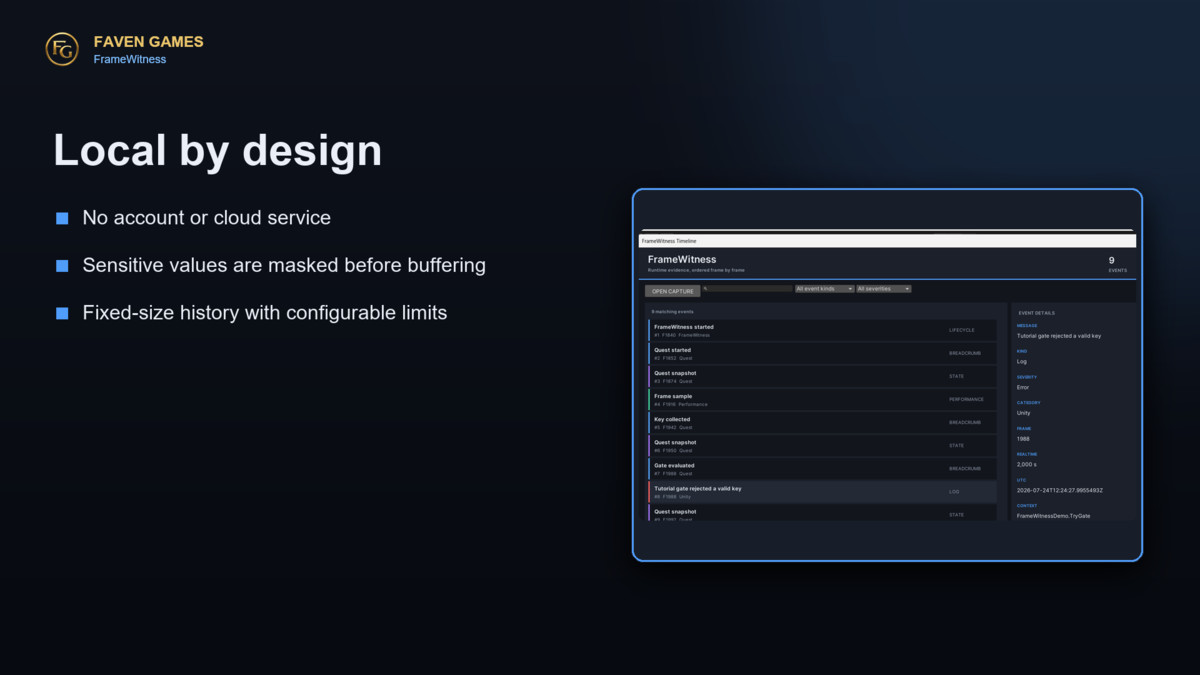 FrameWitness - Runtime Incident Recorder