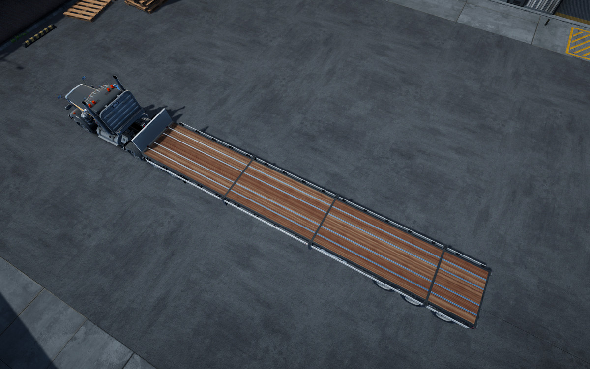 Semi truck flatbed trailer