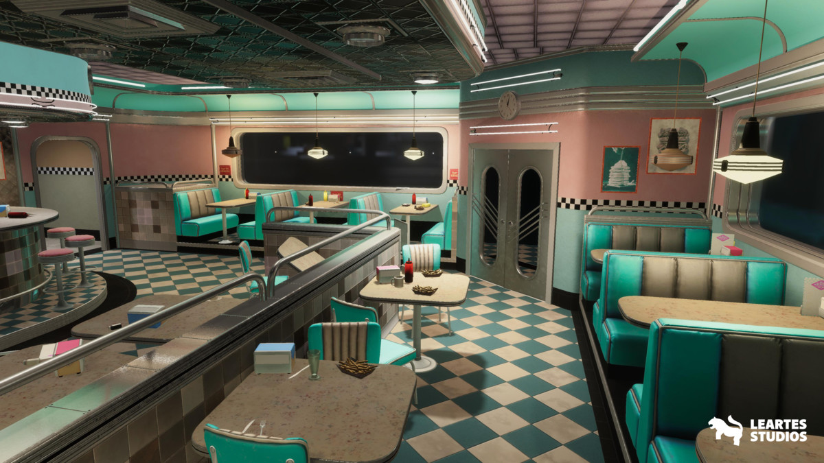 Rino's Diner Environment ( Rinos Diner American Interior Diner USA )