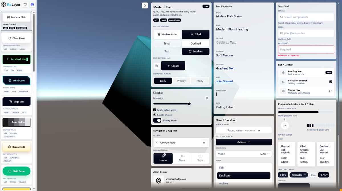 ReLayer - React UI Framework for Unity