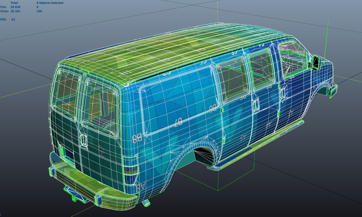 Industrial american van