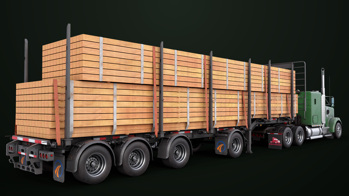 Truck 07 Log Trailer with All Loads Collection