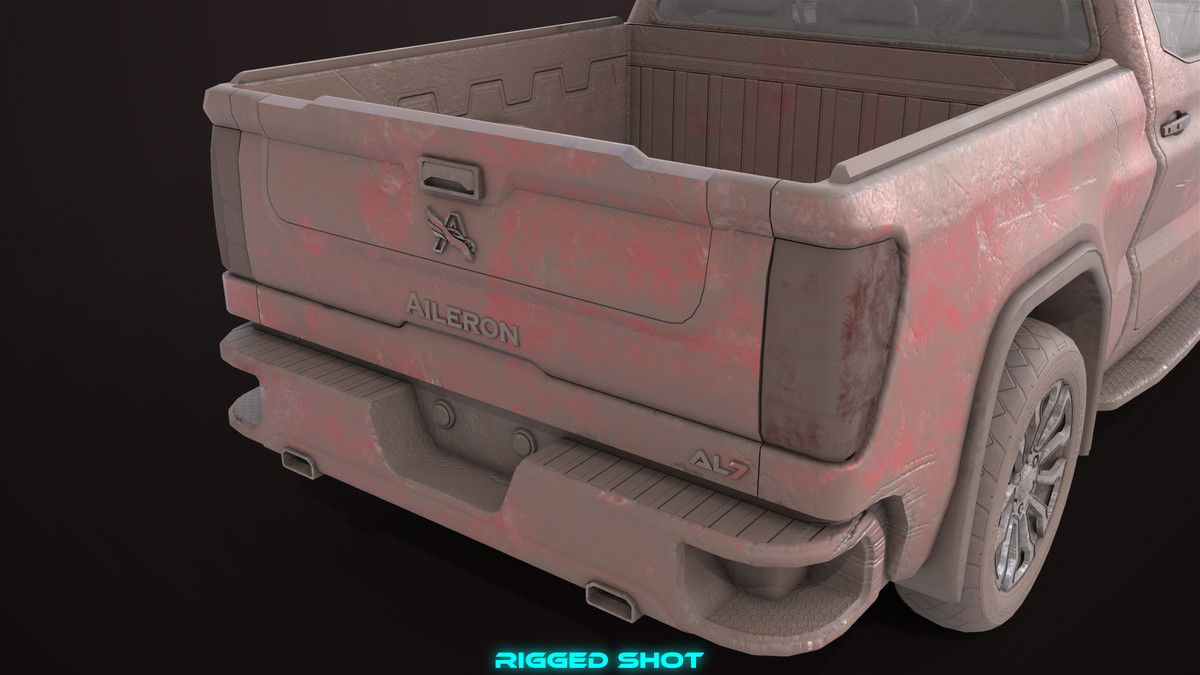 Pickup Truck 02 Red Dusty URP HDRP Textures
