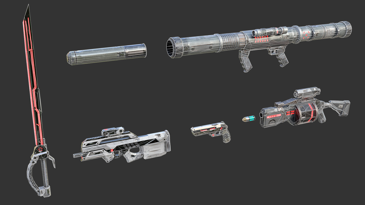 Low-Poly Sci-Fi Space Marines Bundle