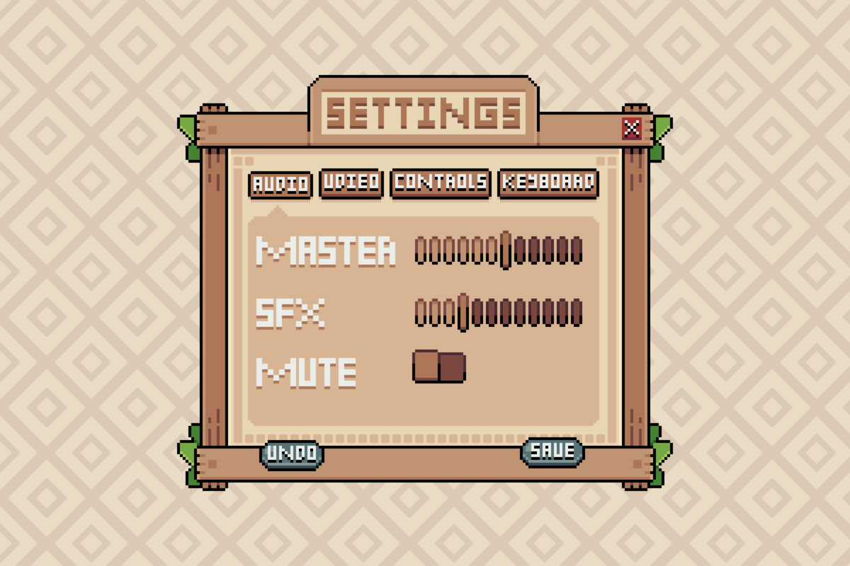 Pixel Vault UI Series | Wood UI V1 + Vault Font