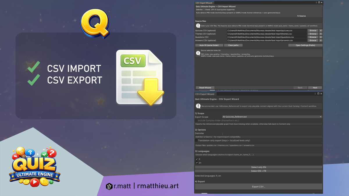 Quiz Ultimate Engine – Quiz System (No-Code, Mobile, WebGL)