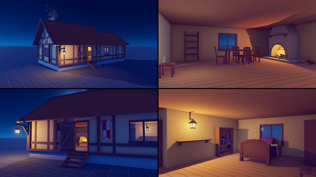 Low Poly Modular Medieval Buildings Pack