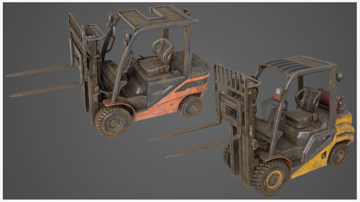 Dusty Forklift Trucks URP HDRP Textures