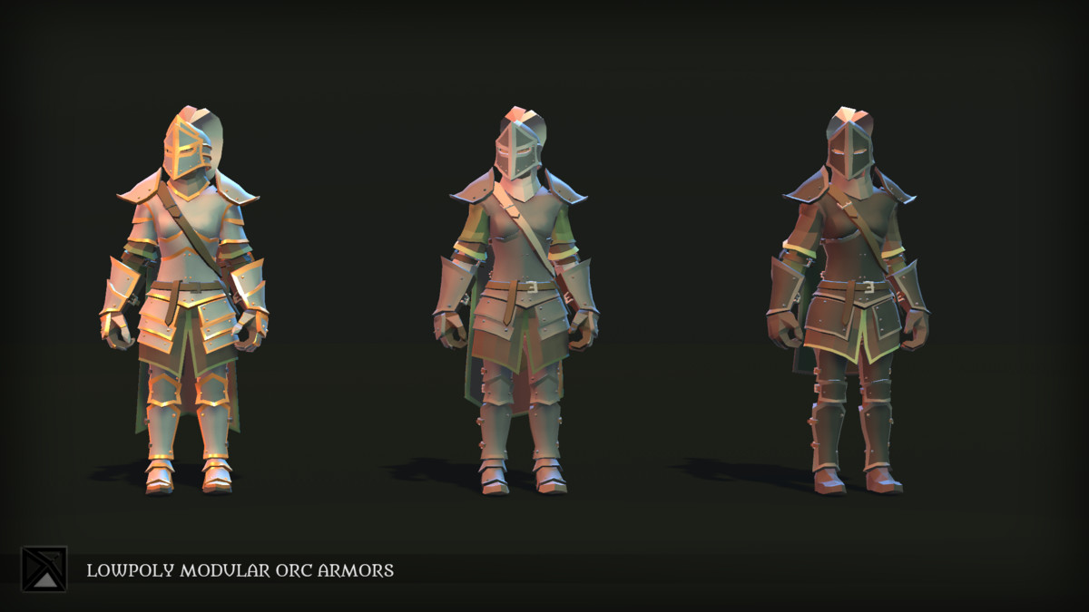 Low Poly Orc Modular Armors - LOWPOLY MEDIEVAL FANTASY SERIES