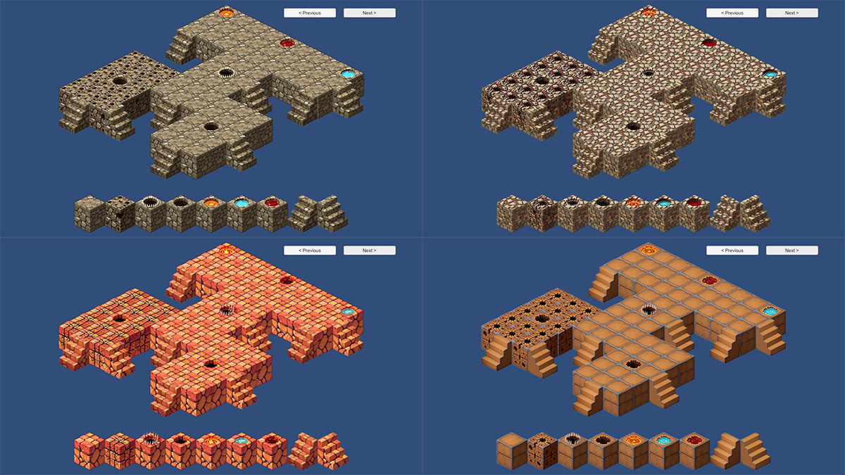 2D Isometric Modular Tileset – Brick & Plank