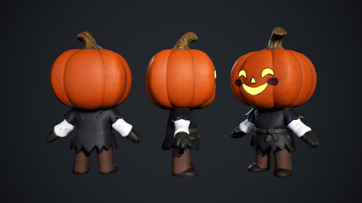 Cute Scarecrow Low Poly