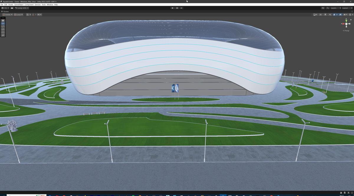Olympic Aquatic Center Swimming Pool Modular Environment 3D