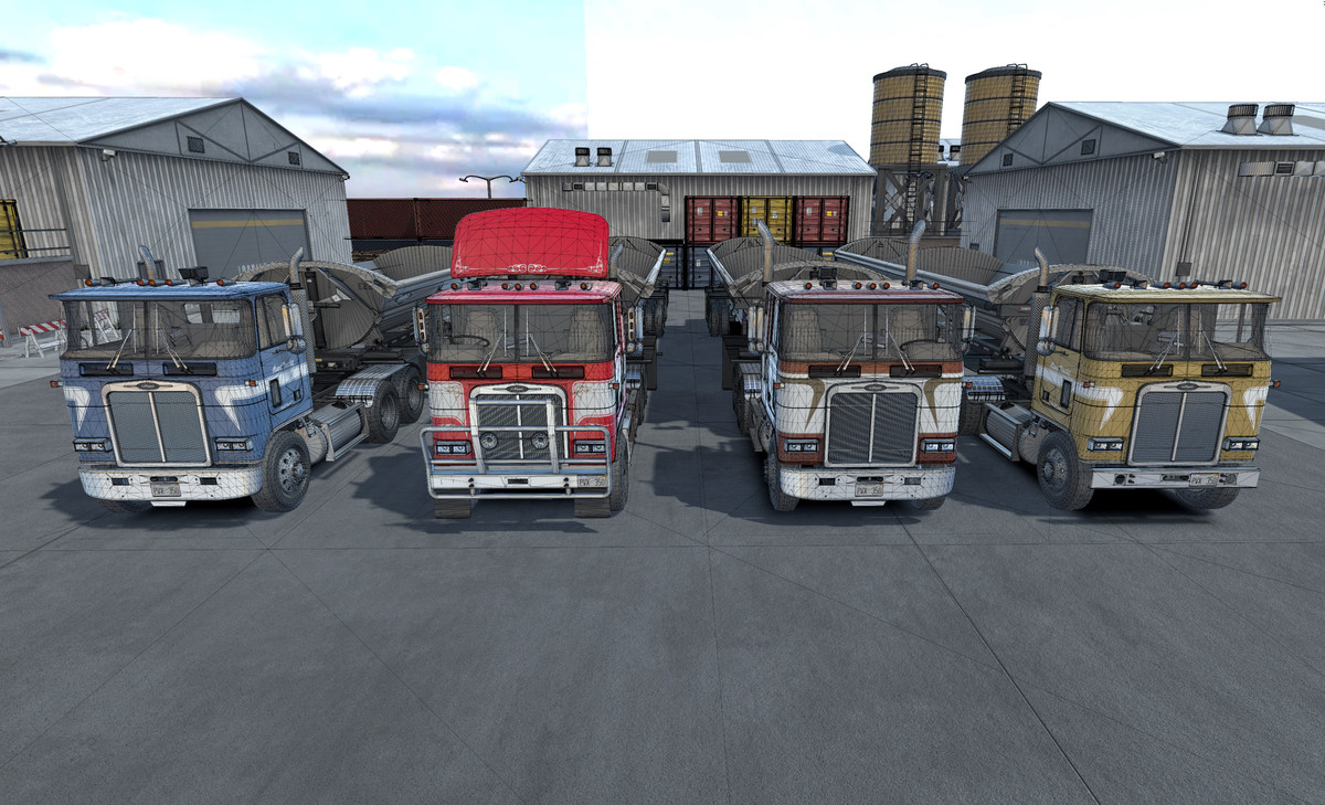 80s cabover sidedump trailer