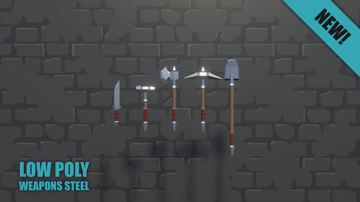 LOW POLY - Weapons Steel Pack