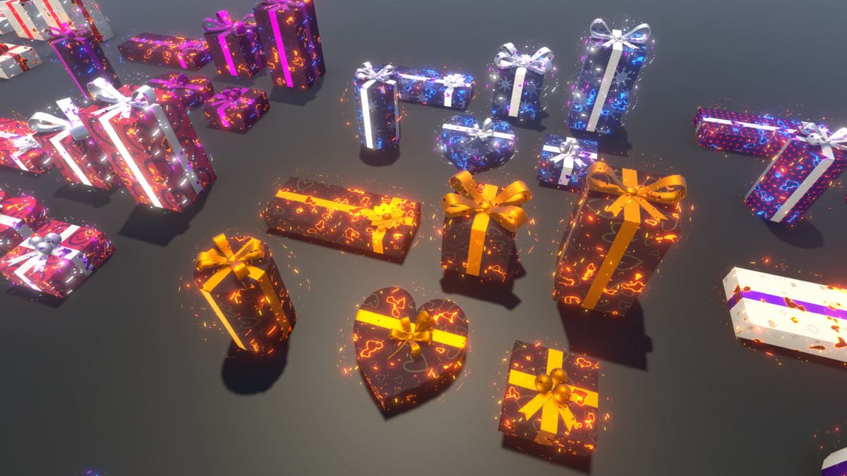 Gift Boxes with Magical Shader (Burn & Reveal)