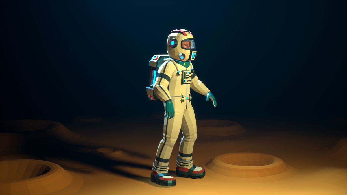 Astronaut modular low-poly stylized