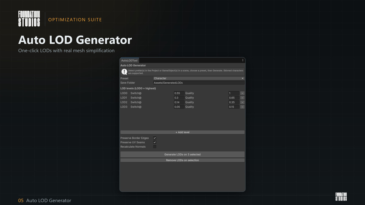Optimization Suite - Draw Calls, VRAM, LODs (6 - URP)