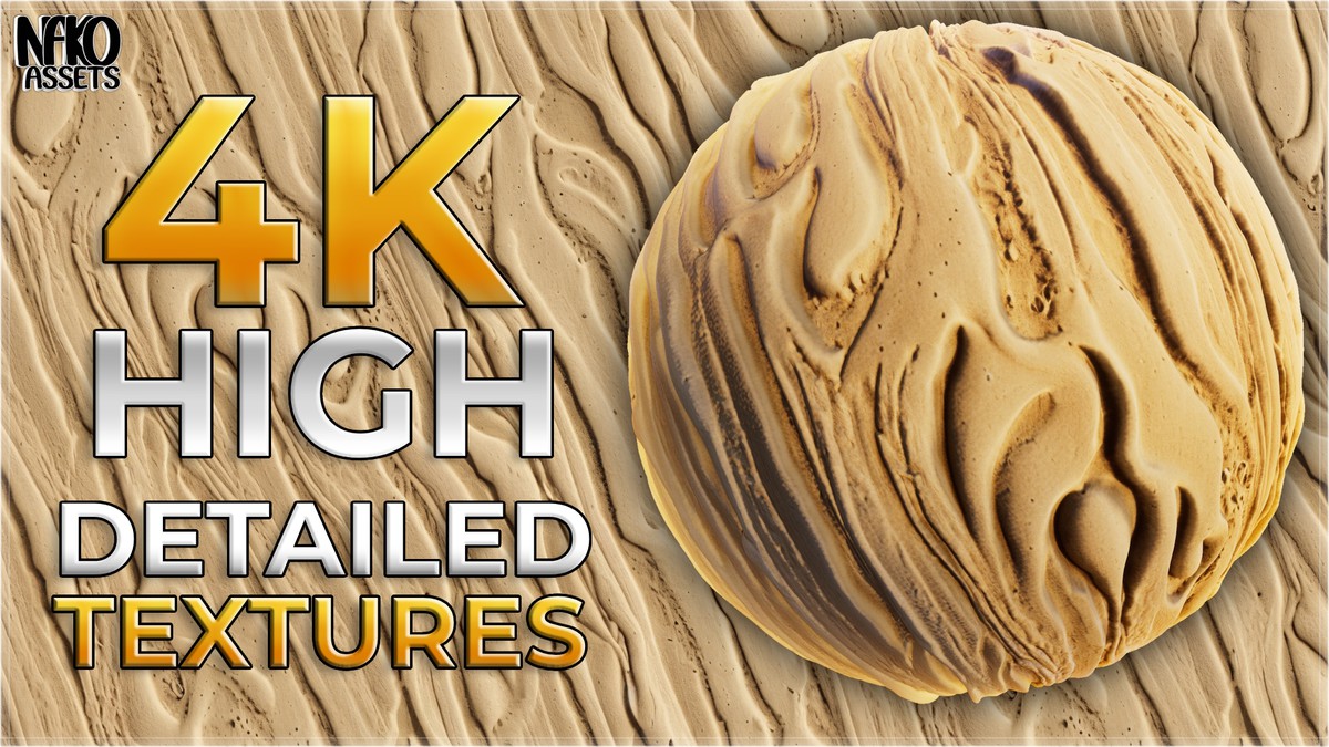 x110 4K Desert Materials PBR Textures for Ground, Sand, Rocks & Terrain