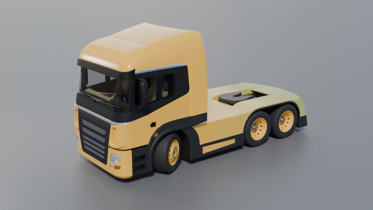EV Semi Truck Vehicle Pack – Modular Trailer, With Interior & Openable Doors