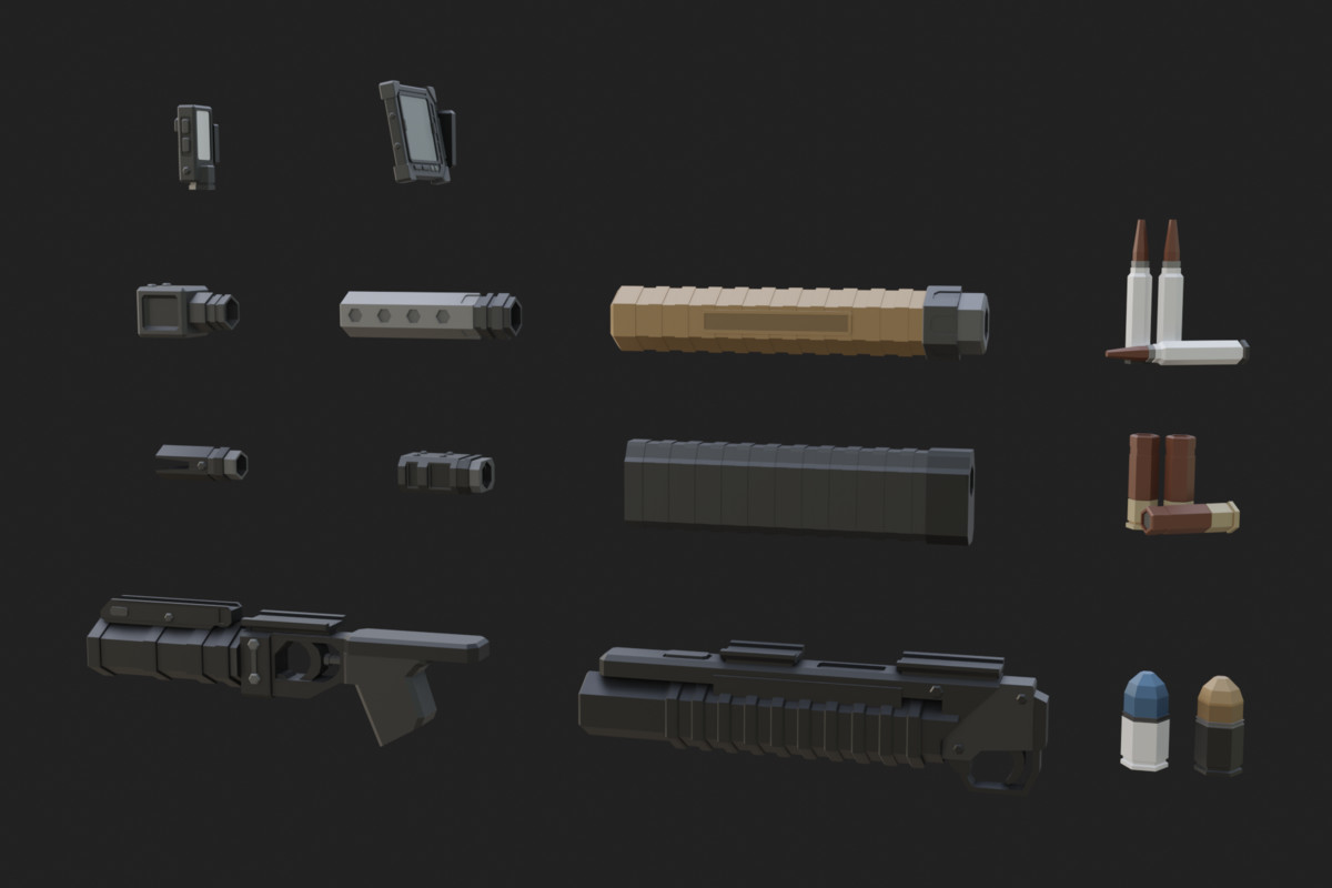 Low Poly Weapon Bundle Pack 3