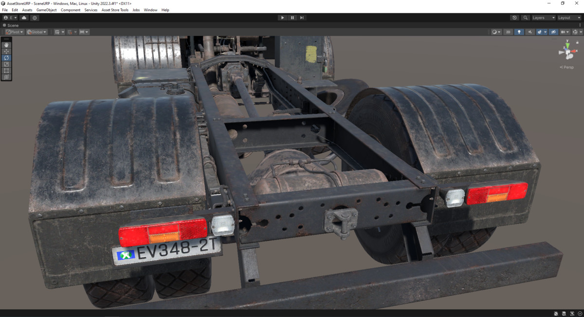 Rigged Construction Truck Vehicle