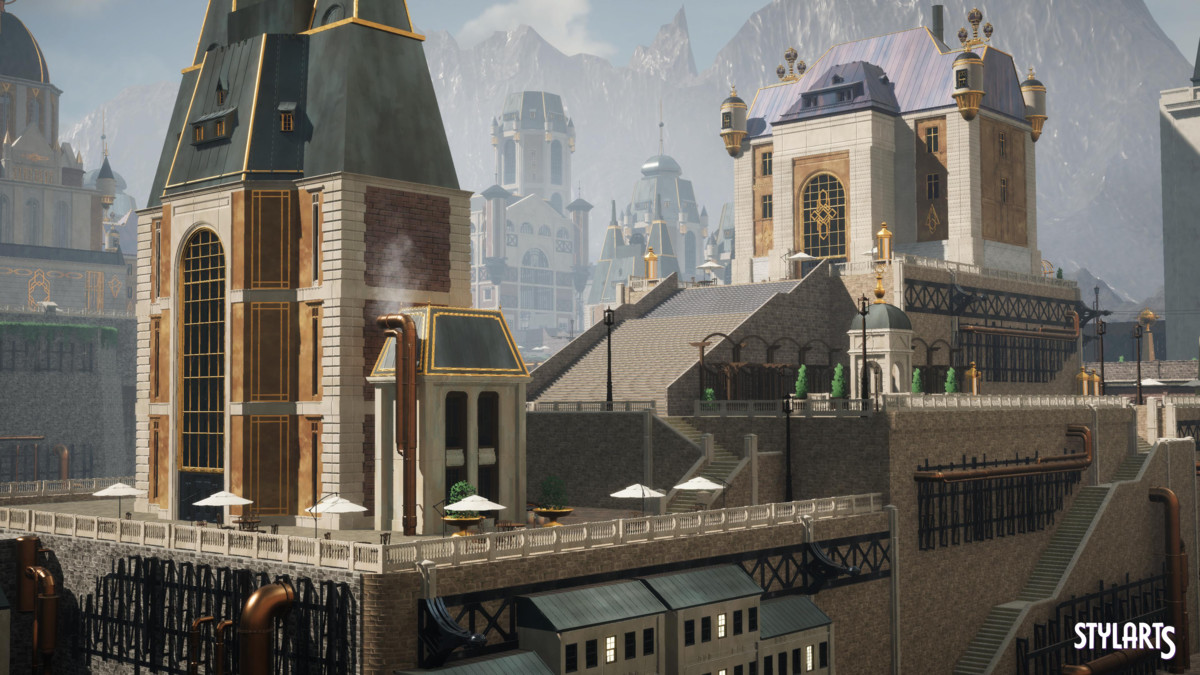 Stylized Steampunk City, image 6