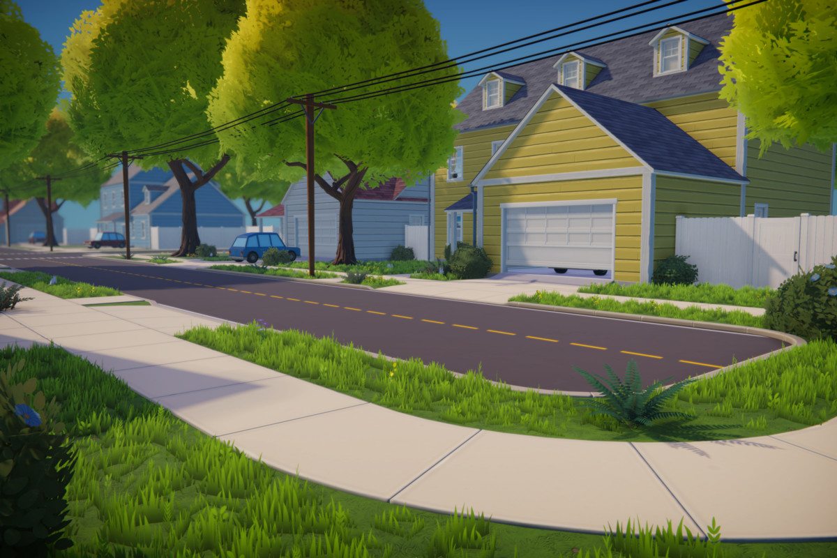 Stylized Cartoon House Interior & Exterior