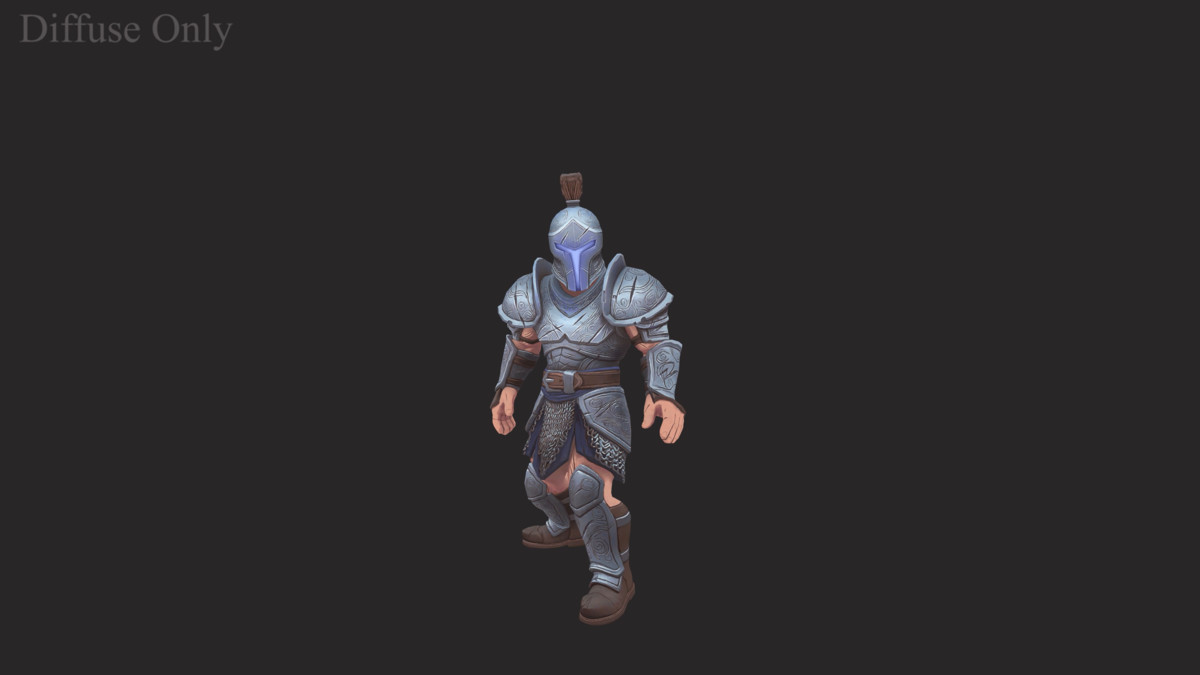 Stylized Silver Warrior - Humanoid Low Poly