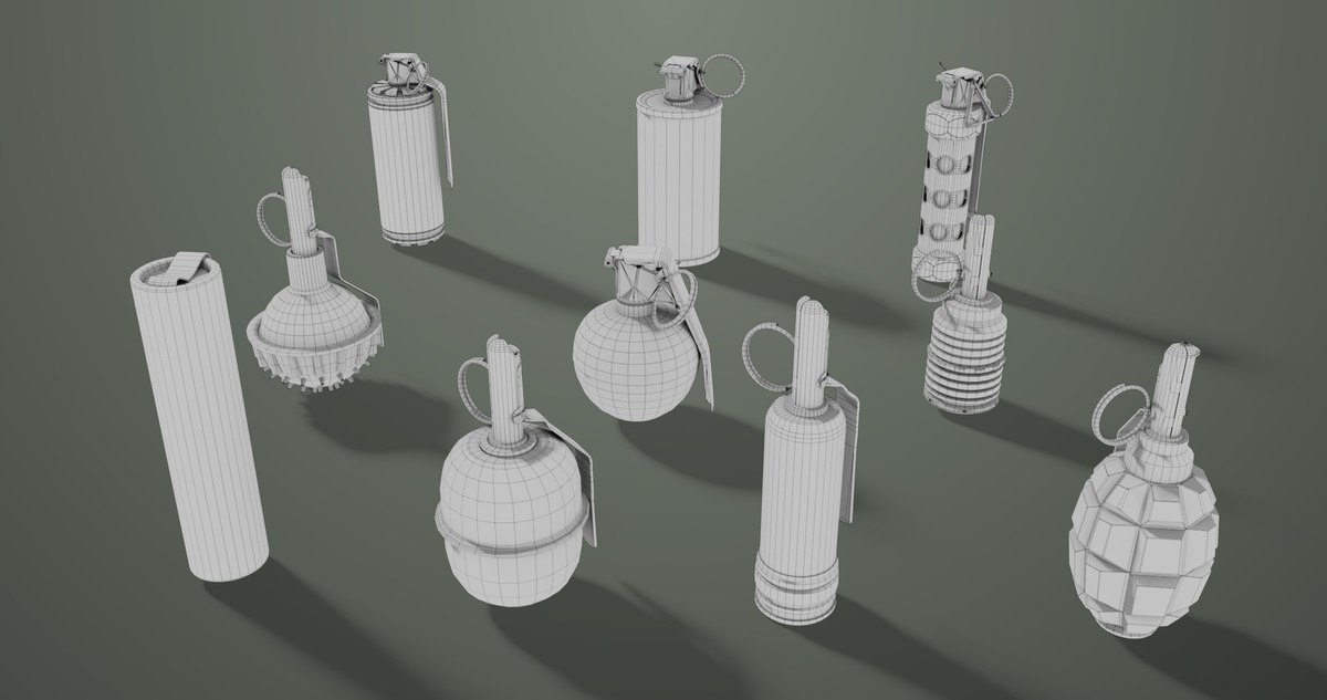 10 Grenades Single Mat URP HDRP Textures