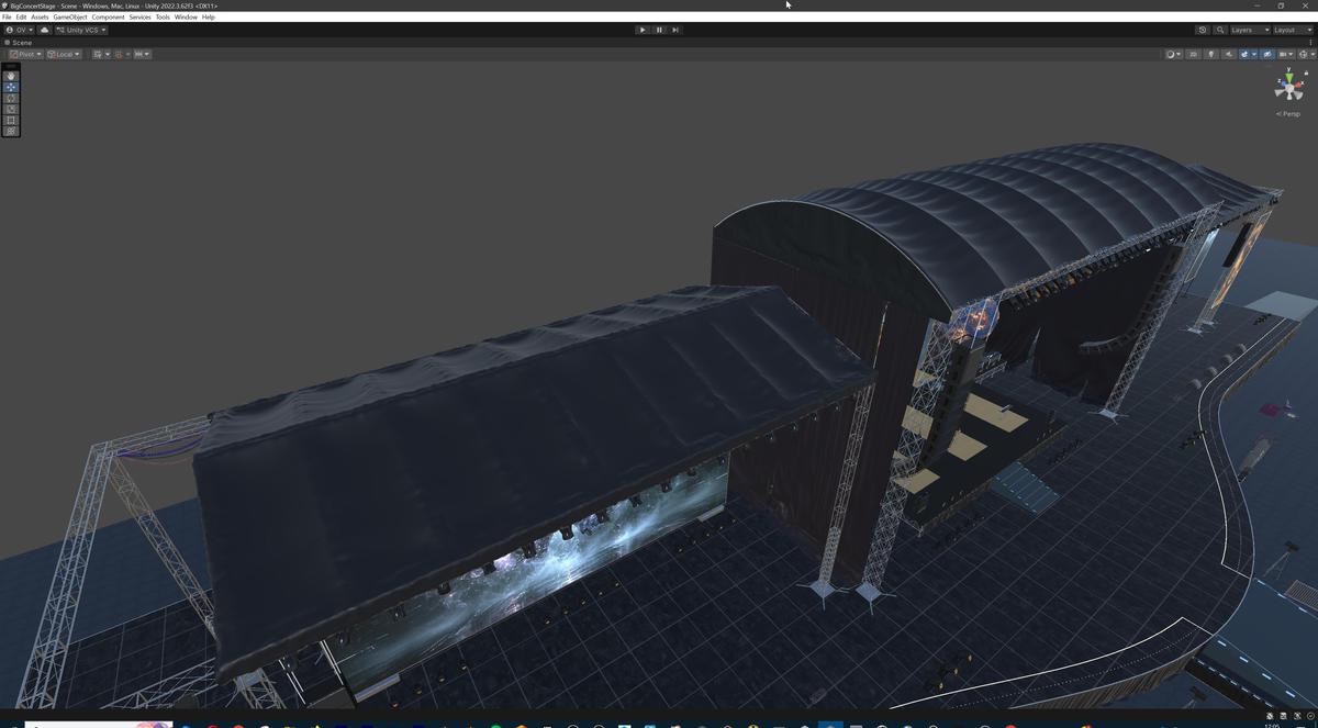 Big Butterfly Concert Arena Stage Venue Modular 3D Model
