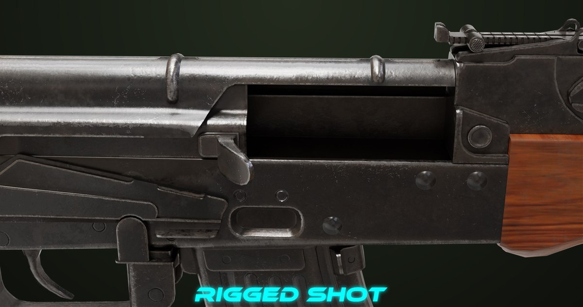Light Machine Gun 10 Wood URP HDRP Texture