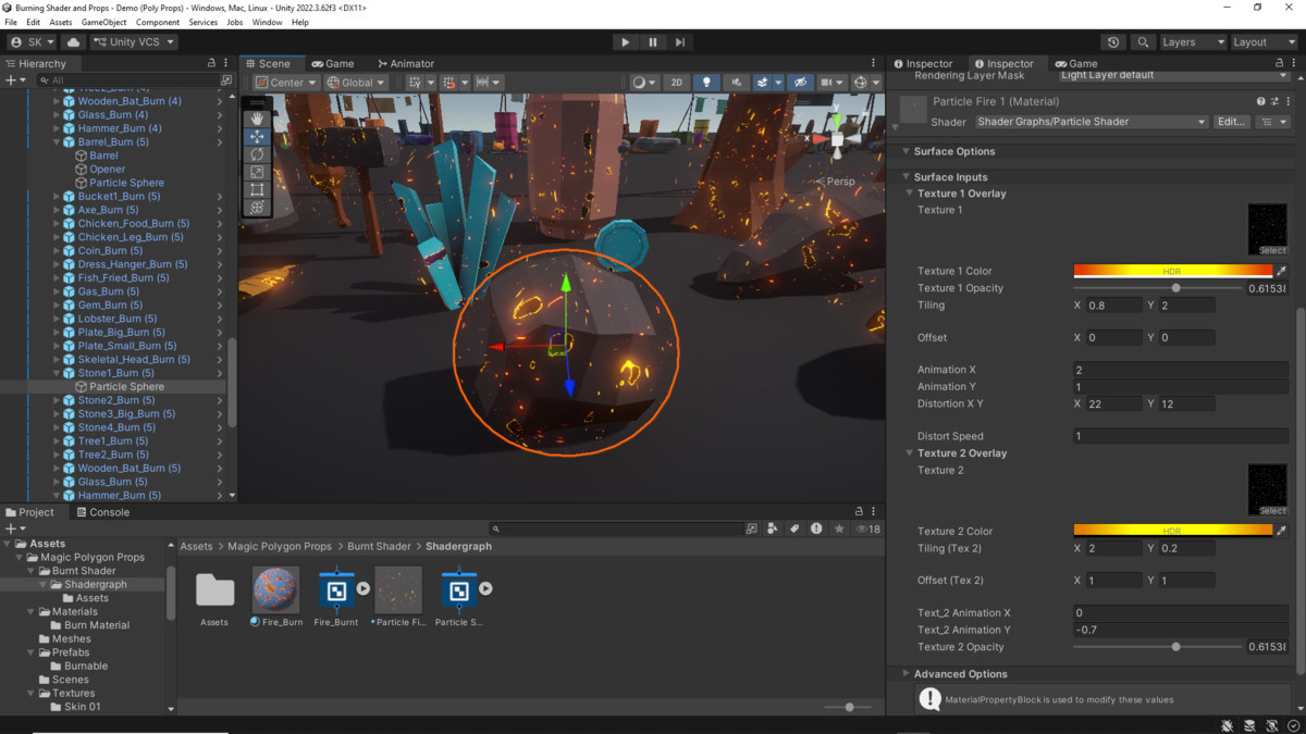 Magical Polygon Props(with Burn & Reveal FX)