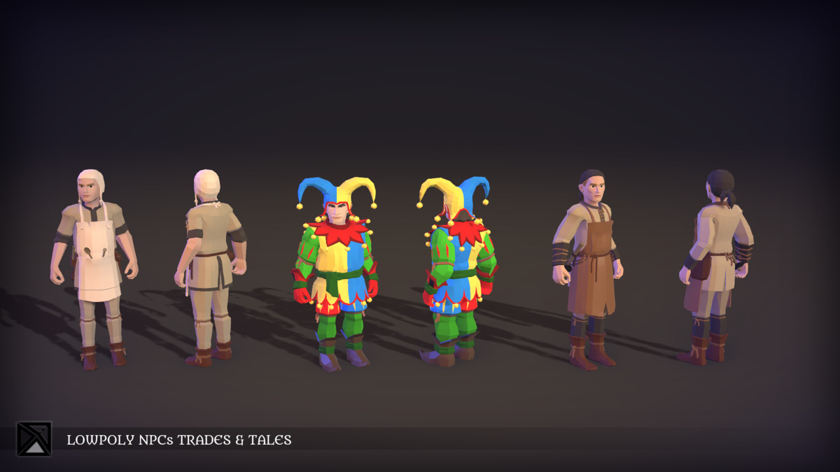 Lowpoly NPCs Bundle MEDIEVAL FANTASY SERIES