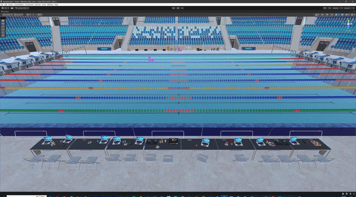 Olympic Aquatic Center Swimming Pool Modular Environment 3D