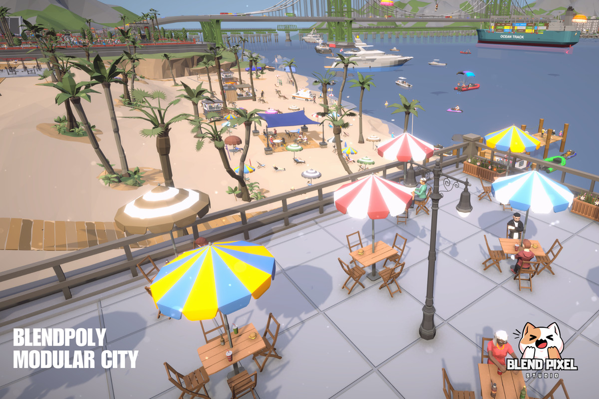 BlendPoly Modular City - Low Poly Assets