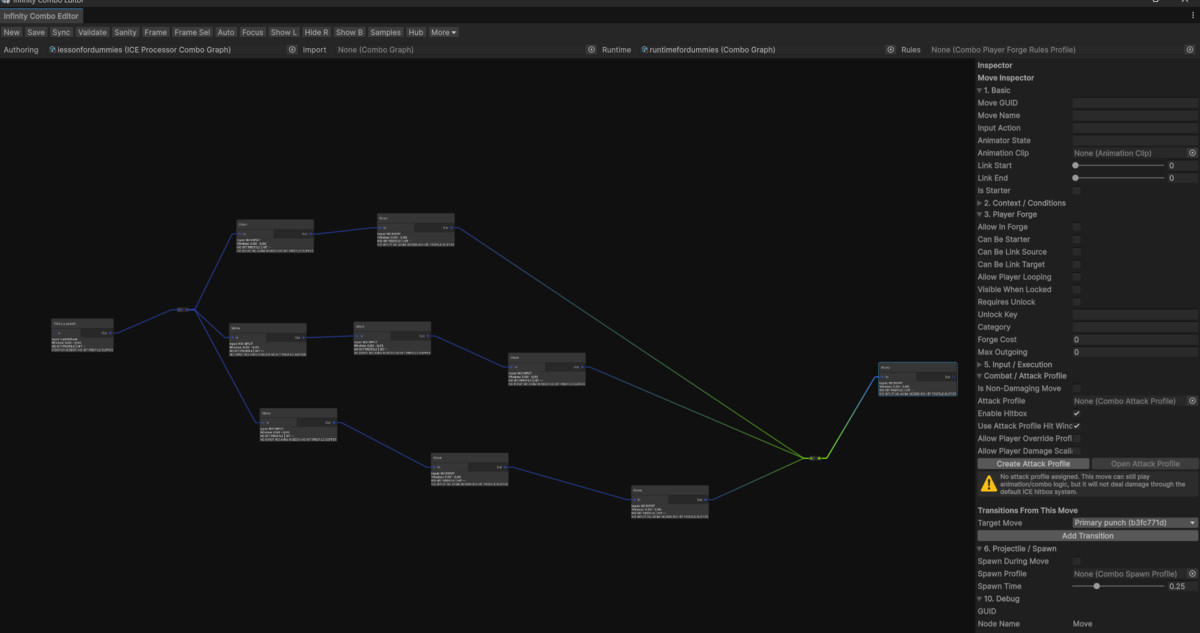Infinity Combo Editor: Visual Combo Graph + Player Combo Forge