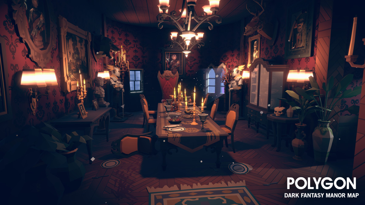 POLYGON - Dark Fantasy Manor Map by Synty
