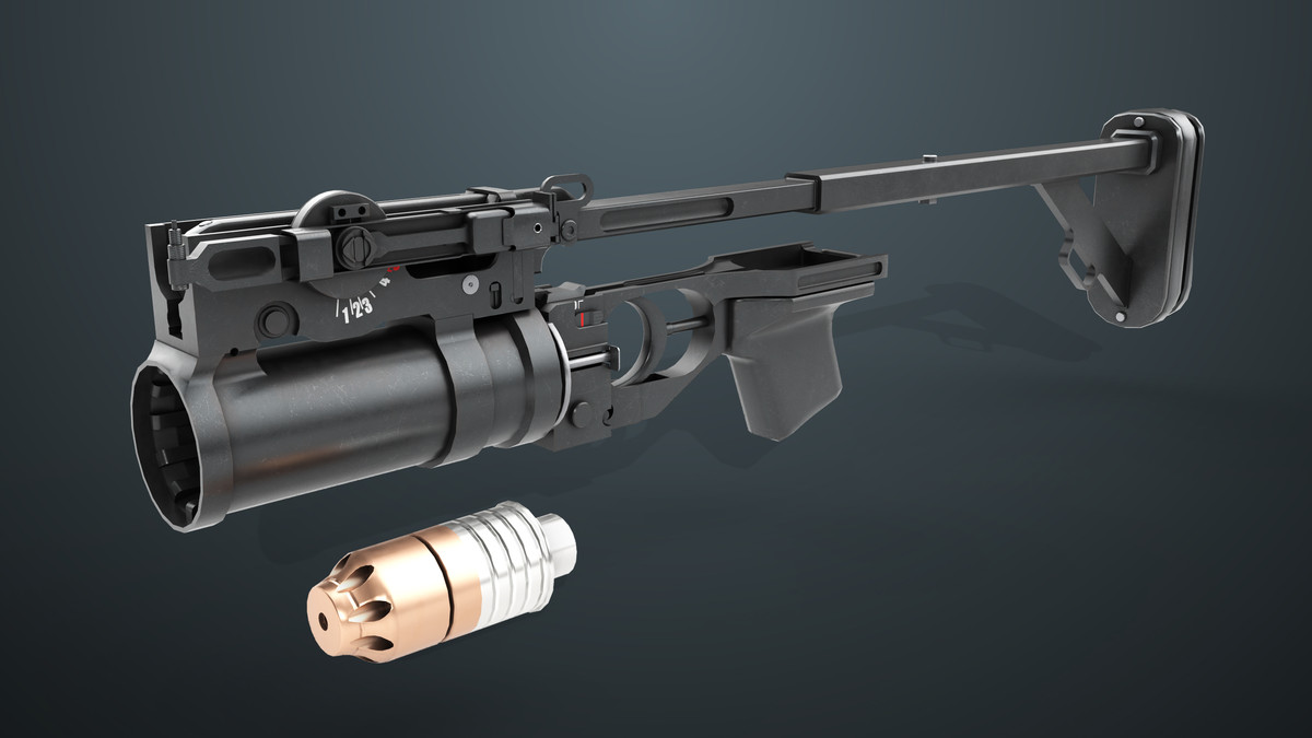 Grenade Launcher 03 Standalone Black URP HDRP Textures