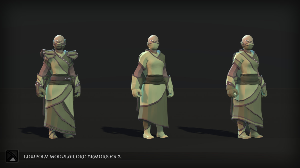 Low Poly Orc Modular Armors Bundle - LOWPOLY MEDIEVAL FANTASY SERIES