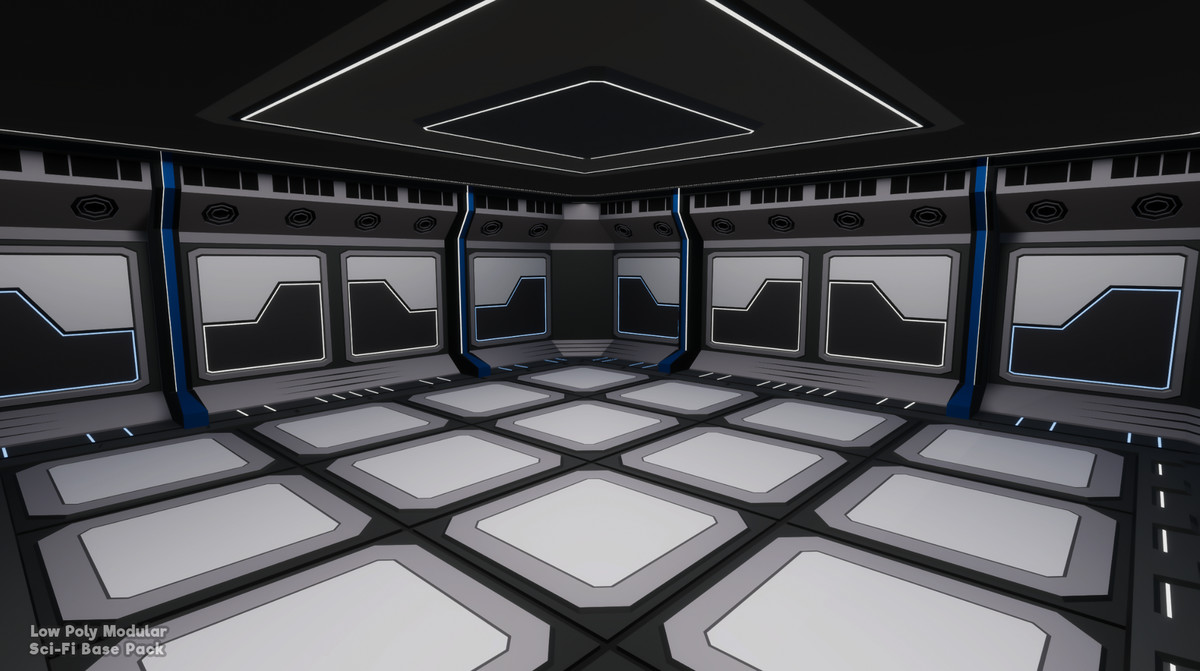 Low Poly Modular Sci-Fi Base Pack